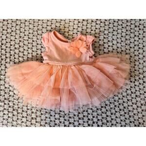 Cherokee Baby Girls Peach Tulle Tutu Dress Cotton NB
